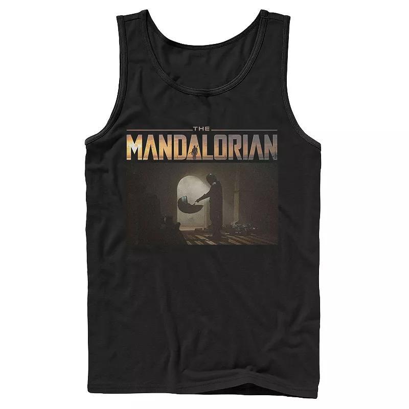 Mens Star Wars The Mandalorian The Child First Meeting Portrait Tank Top Blue Product Image