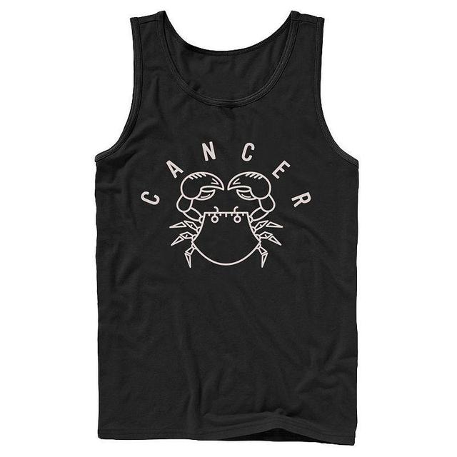 Mens Cancer Crab Green Ink Sketch Tank Black Product Image