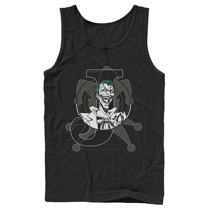 Mens DC Comics Joker Card Laughing Poster Tank Top Product Image