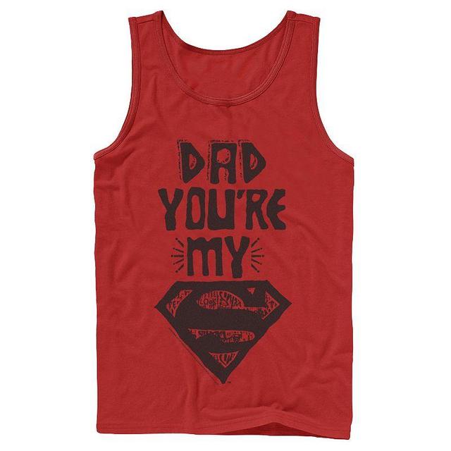 Mens DC Comics Superman Dad Text Poster Tank Top Product Image