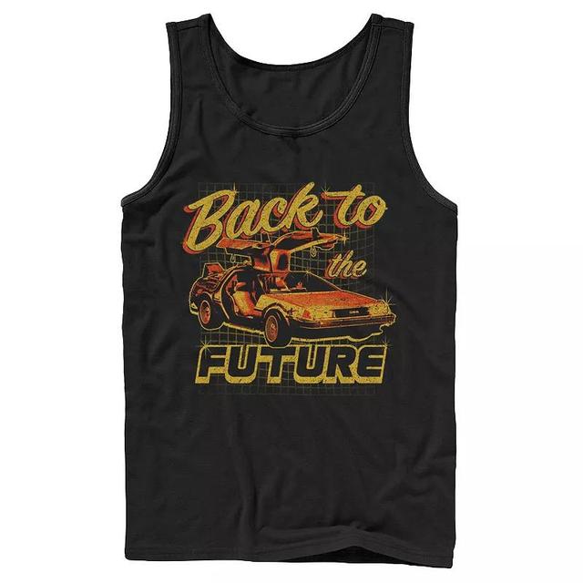 Mens Back To The Future Red And Orange Car Tank Top Product Image