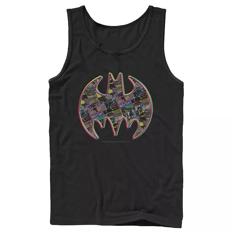 Mens DC Comics Batman Neon Comic Cover Logo Tank Top Product Image