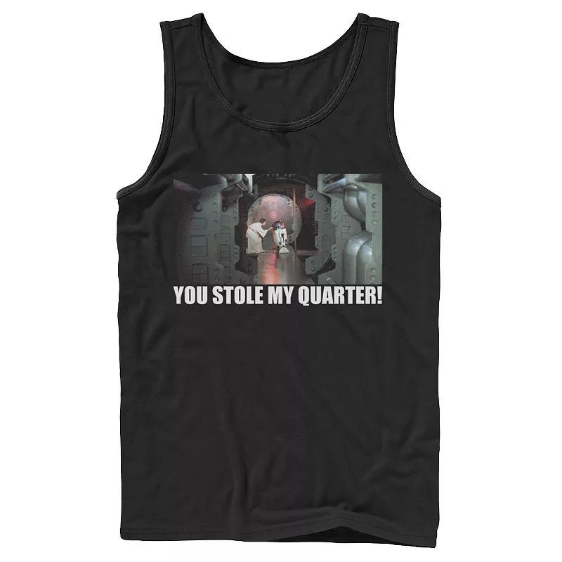 Mens Star Wars Princess Leia & R2-D2 You Stole My Quarter Tank Top, Boys Product Image