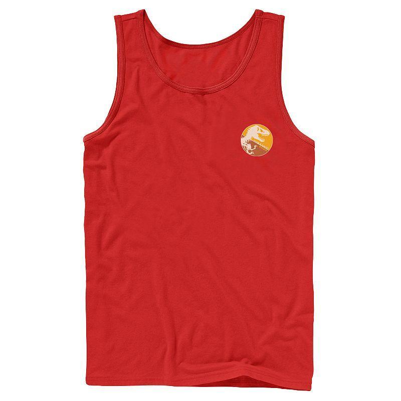 Mens Jurassic Park Split Colors T-Rex Logo Graphic Tank Top Product Image