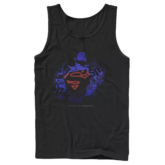 Mens DC Comics Superman Negative Hue Chest Logo Poster Tank Top Product Image