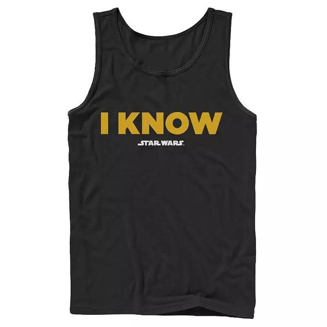 Mens Star Wars Han Solo I Know Epic Quote Tank Top Product Image