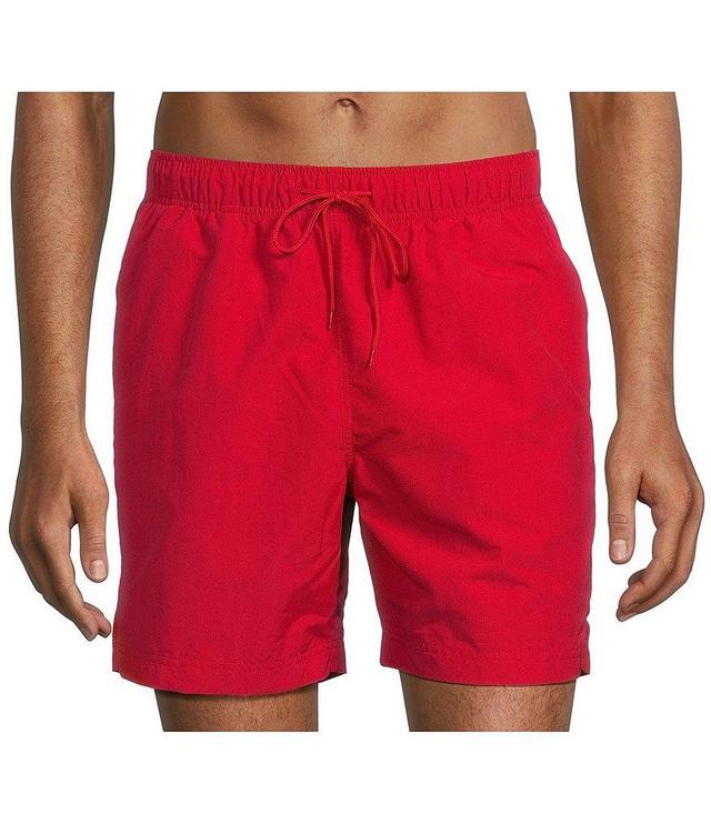 Roundtree & Yorke Big & Tall Portside Solid 6#double; and 8#double; Inseam Swim Trunks Product Image