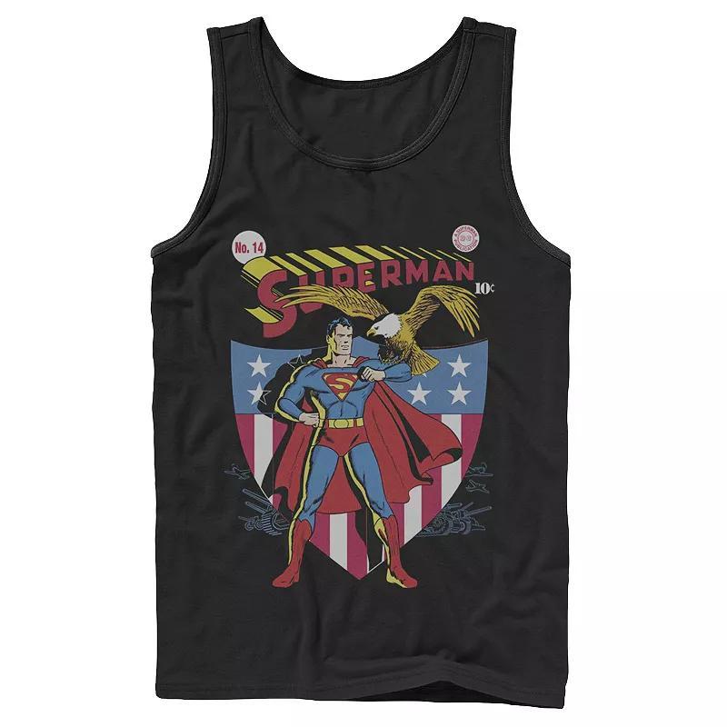 Mens DC Comics Superman Stars And Stripes Poster Tank Top Product Image