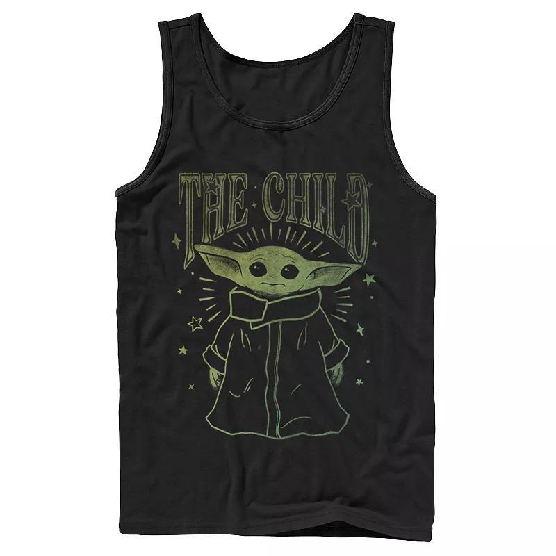 Mens The Mandalorian The Child Aka Baby Yoda Stars Outline Portrait Tank Top Product Image