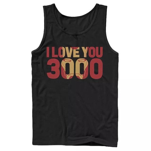 Mens Marvel Avengers Endgame Iron Man I Love You 3000 Text Fill Tank Product Image