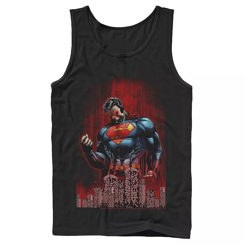 Mens DC Comics Superman Power Flex Skyline Comic Poster Tank Top Product Image