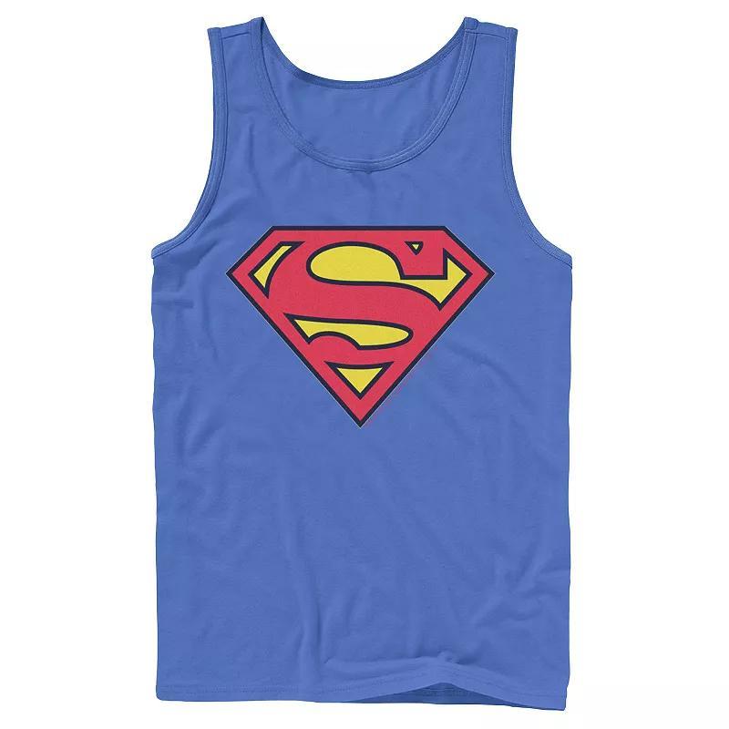 Mens DC Comics Superman Classic Chest Logo Tank Med Blue Product Image