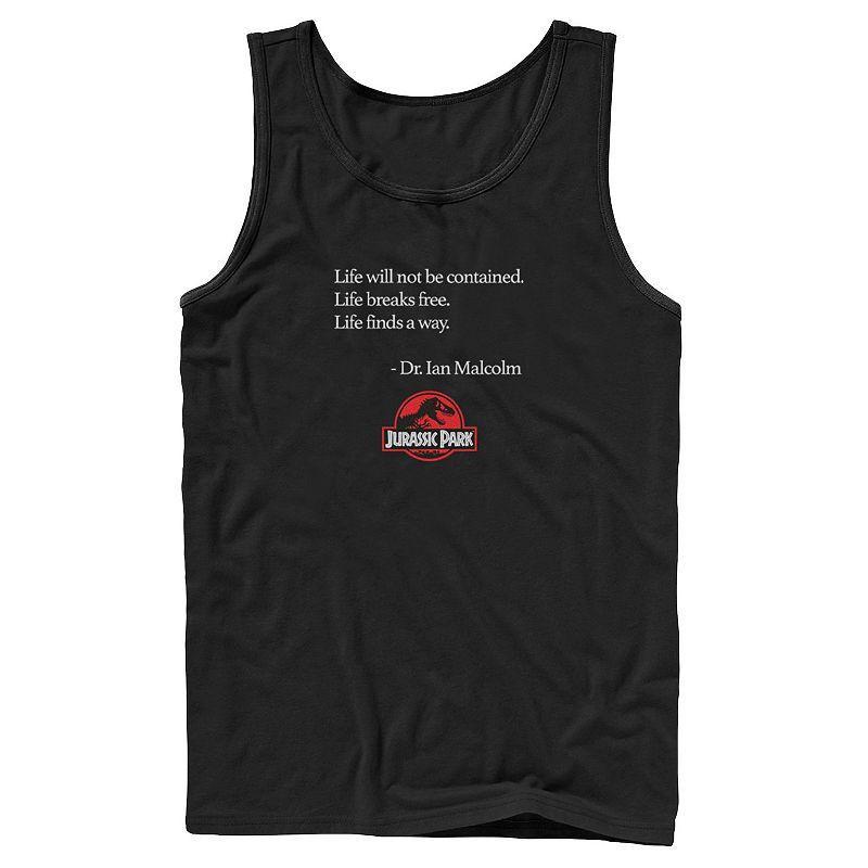 Mens Jurassic Park Life Finds A Way Quote Tank Top Product Image