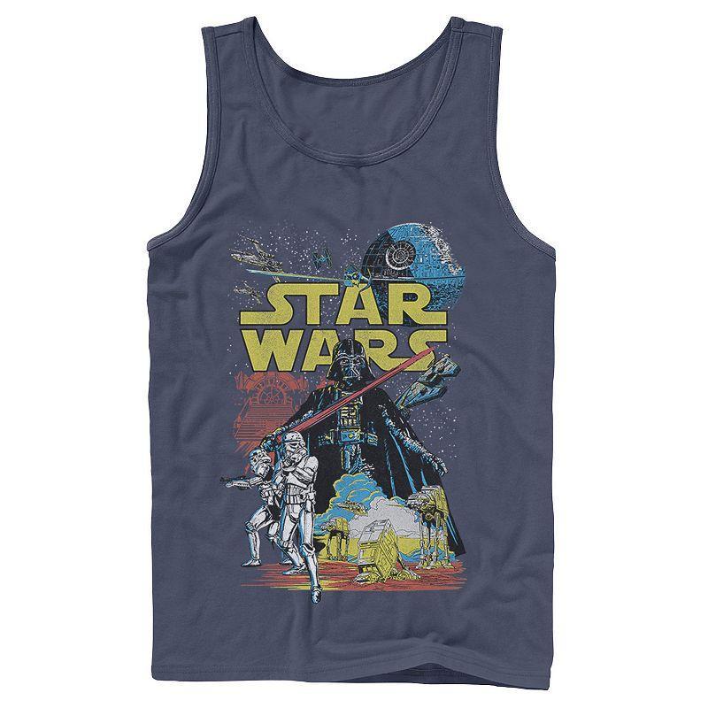 Mens Star Wars Rebel Classic Poster Tank Top Blue Product Image