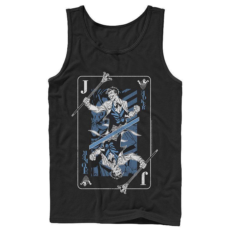 Mens DC Comics The Joker Playing Card Tank Top, Mens Product Image