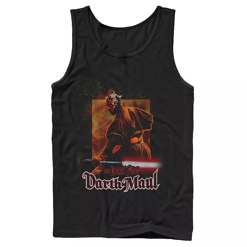 Mens Star Wars Darth Maul The Dark Side Text Poster Tank Top Product Image