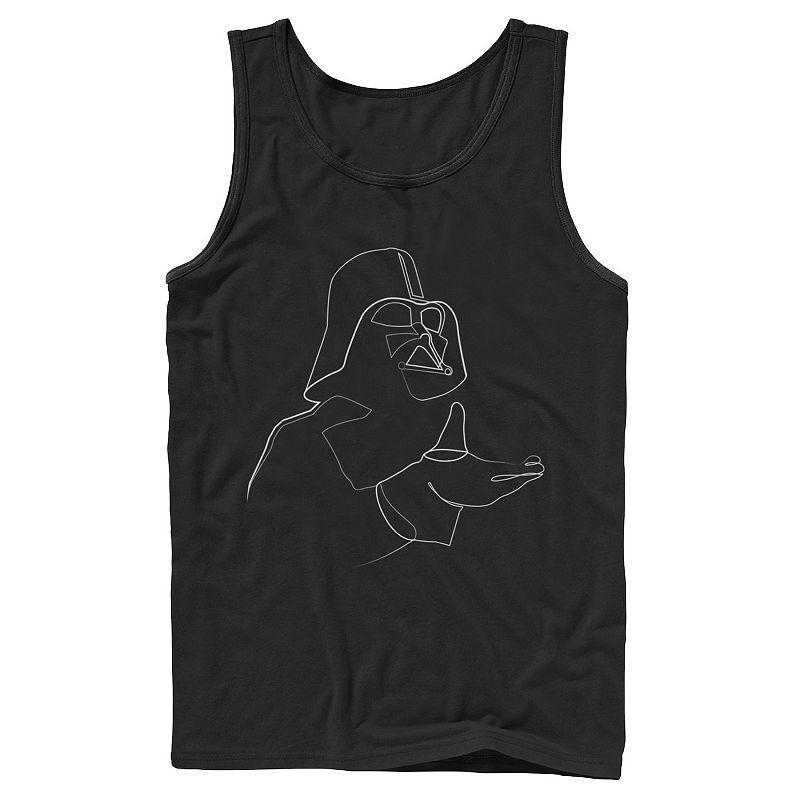 Mens Star Wars Darth Vader Simple Portrait Outline Tank Black Product Image