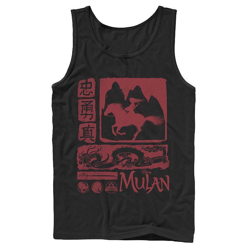 Disneys Mulan Mens Red Block Art Tank Top Product Image