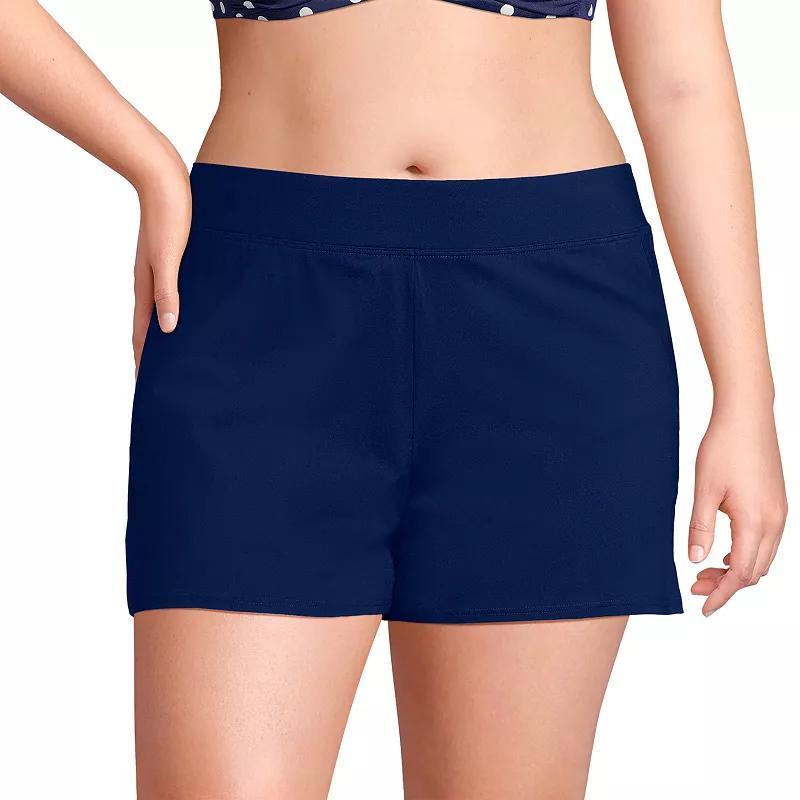 Plus Size Lands End Chlorine-Resistant Smoothing Control Swim Shorts, Womens Product Image