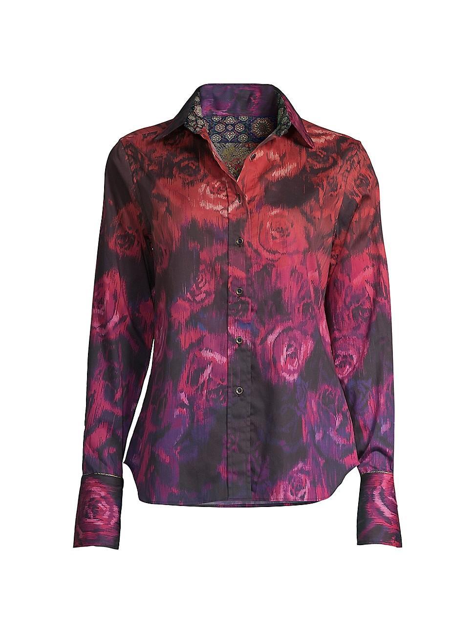 Womens Priscilla Ombre Rose Print Shirt Product Image