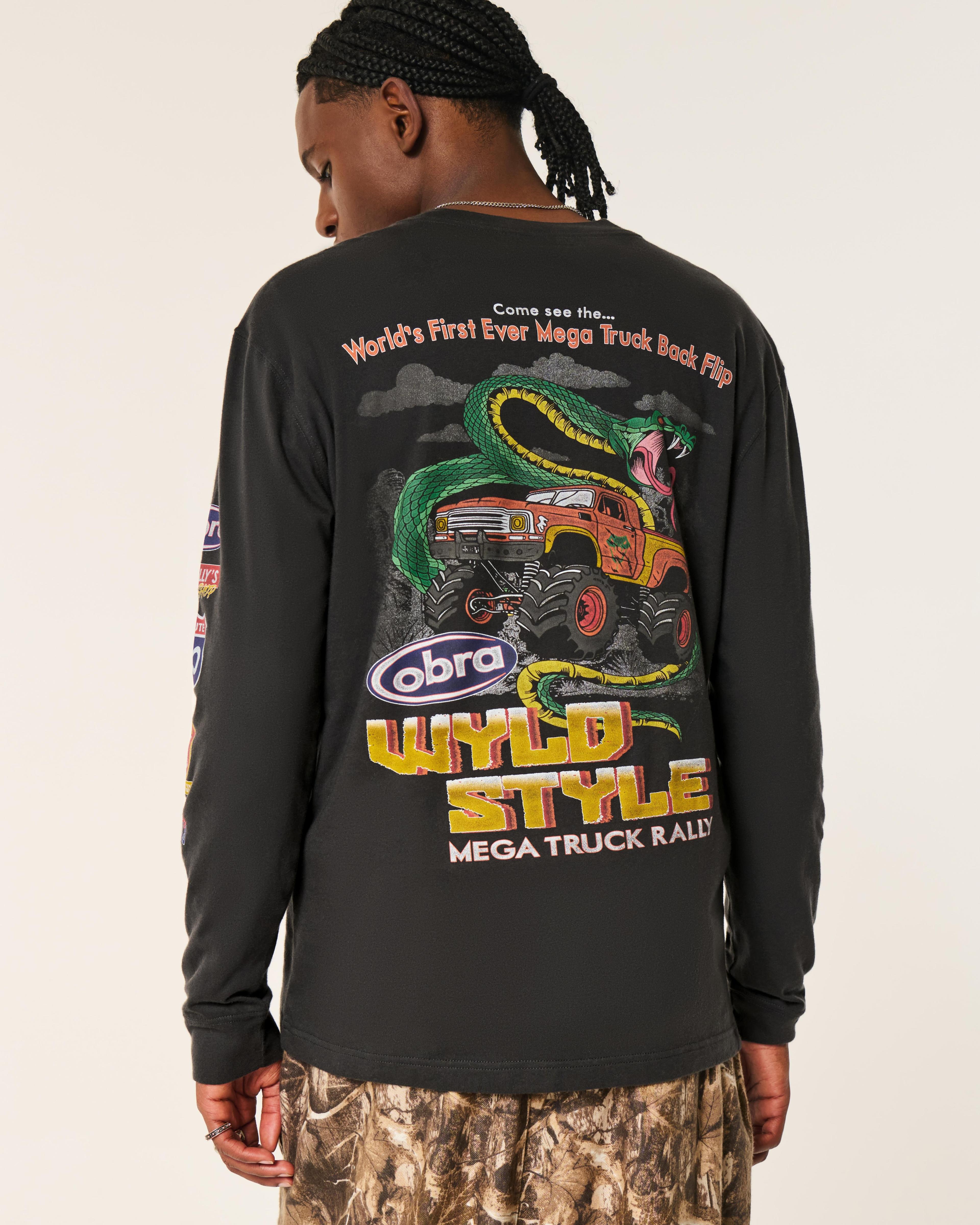 Relaxed Long-Sleeve Wyld Style Mega Truck Graphic Tee Product Image