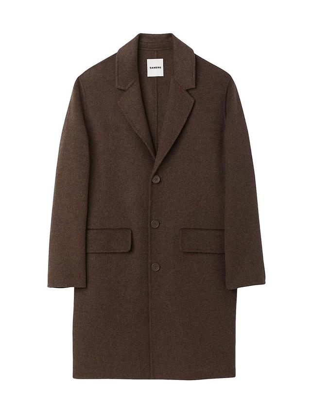 Mens Straight Cut Wool Coat Product Image