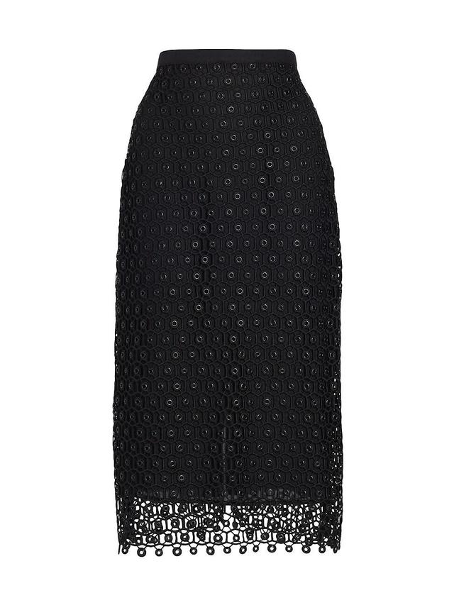 Womens Karolina Grommet Lace Midi-Skirt Product Image