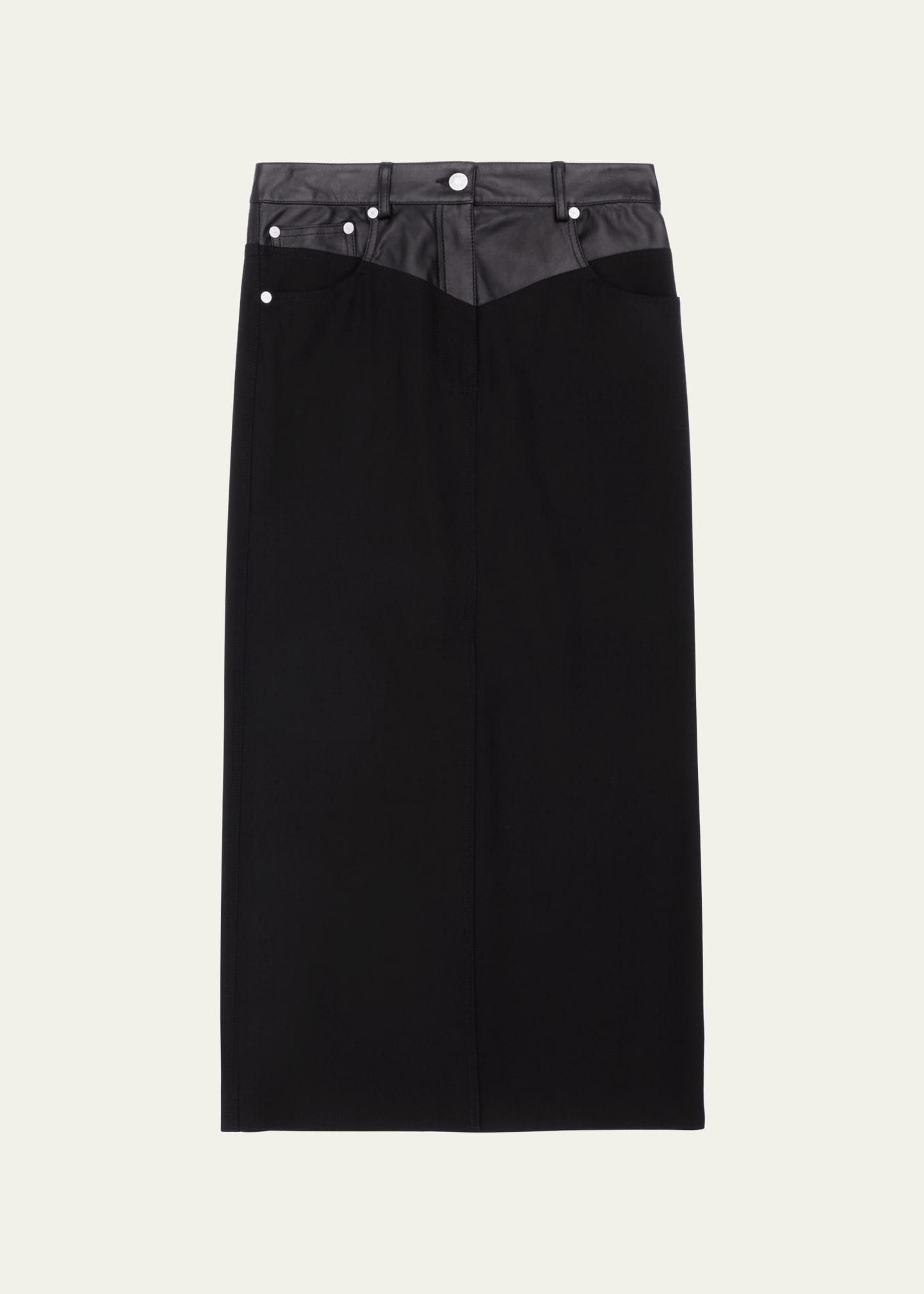 Helmut Lang Garter Midi Skirt Black. (also in ). Product Image