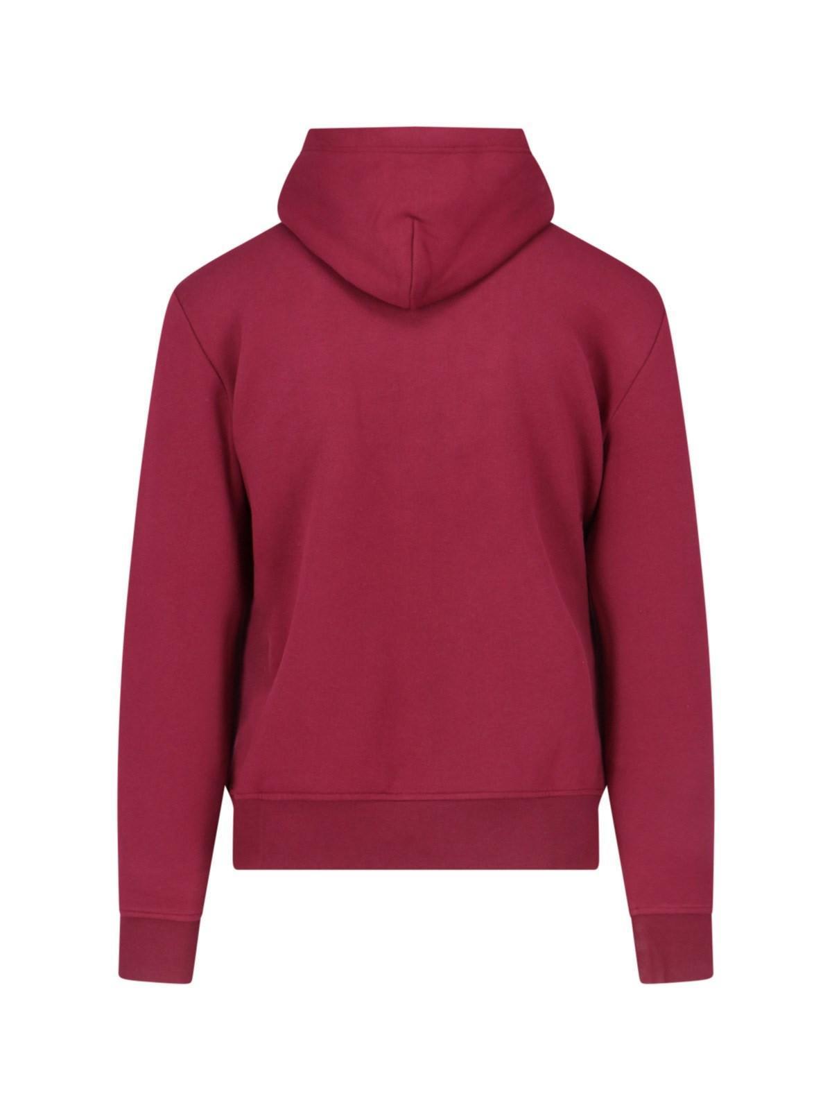 The Rl Fleece Logo Hoodie In Red Product Image