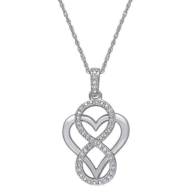 Stella Grace Sterling Silver Diamond Accent Infinity Heart Pendant Necklace, Womens Product Image