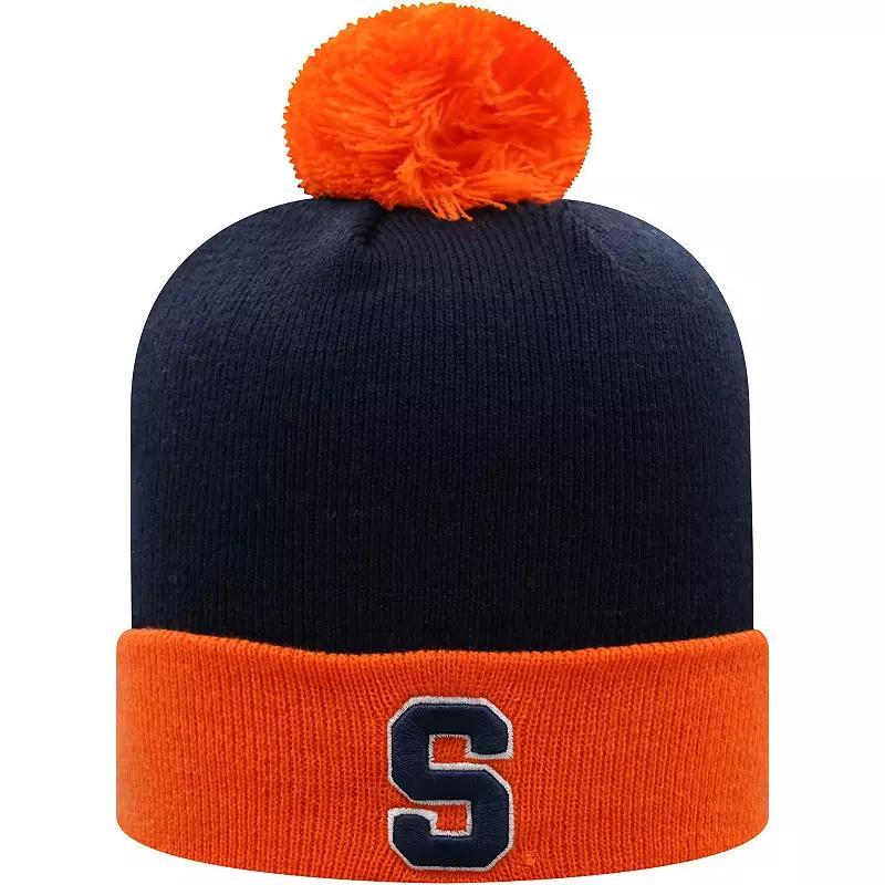 Mens Top of the World /Orange Syracuse Orange Core 2-Tone Cuffed Knit Hat with Pom, Blue Product Image