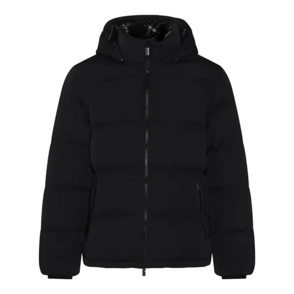 BURBERRY Detachable Sleeve Hooded Puffer Jacket In Black Product Image