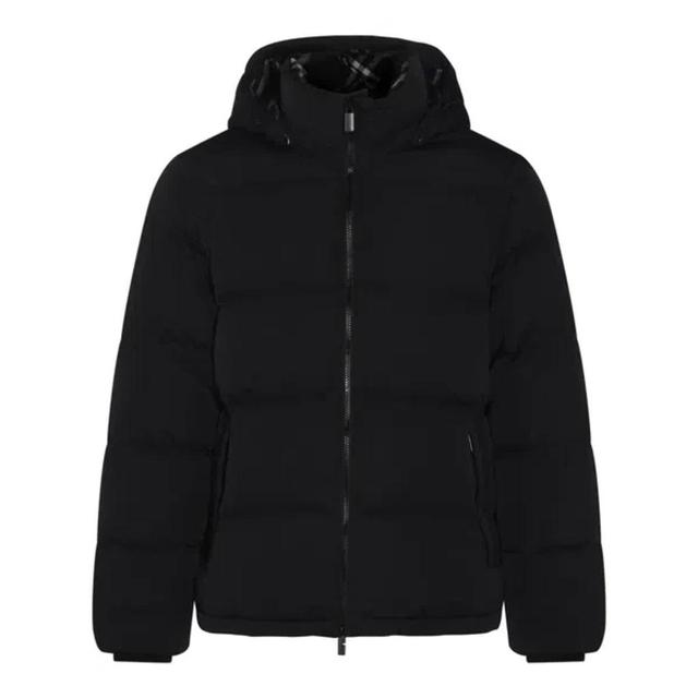 BURBERRY Detachable Sleeve Hooded Puffer Jacket In Black Product Image