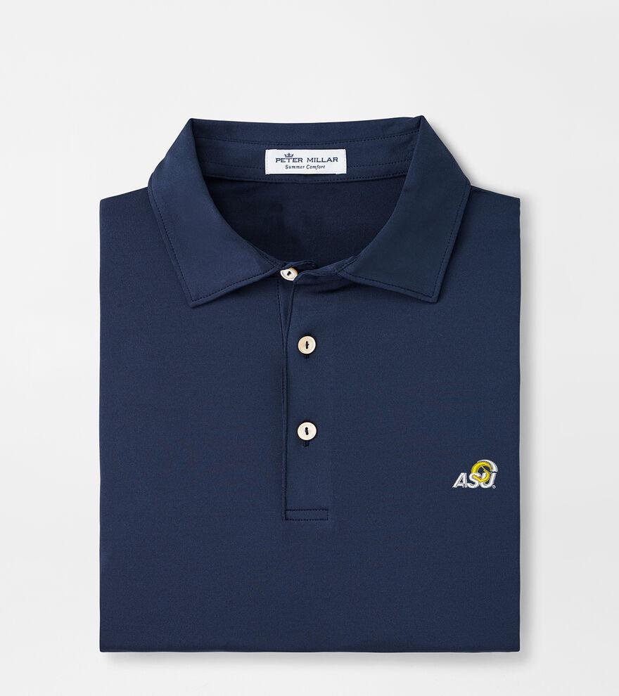 Peter Millar Mens Angelo State University Solid Performance Jersey Polo | Color: Navy | Size: 3XL Product Image