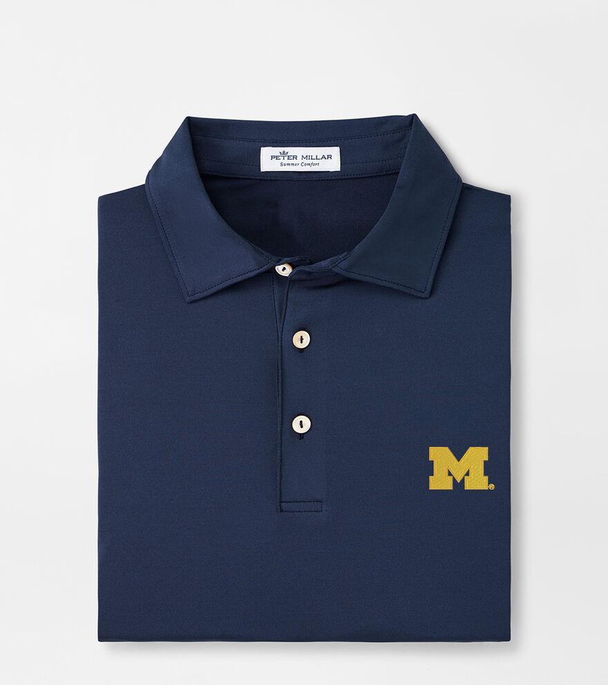 Peter Millar Mens Michigan Solid Performance Jersey Polo | Color: Navy | Size: L Product Image