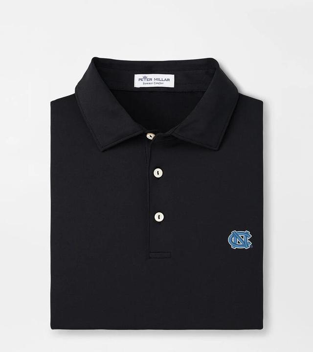 Peter Millar Mens UNC Solid Performance Jersey Polo | Color: Black | Size: S Product Image