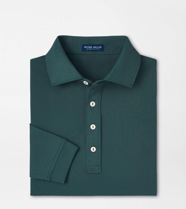 Peter Millar Mens Soul Long-Sleeve Performance Mesh Polo | Color: Lacinato | Size: XL Product Image