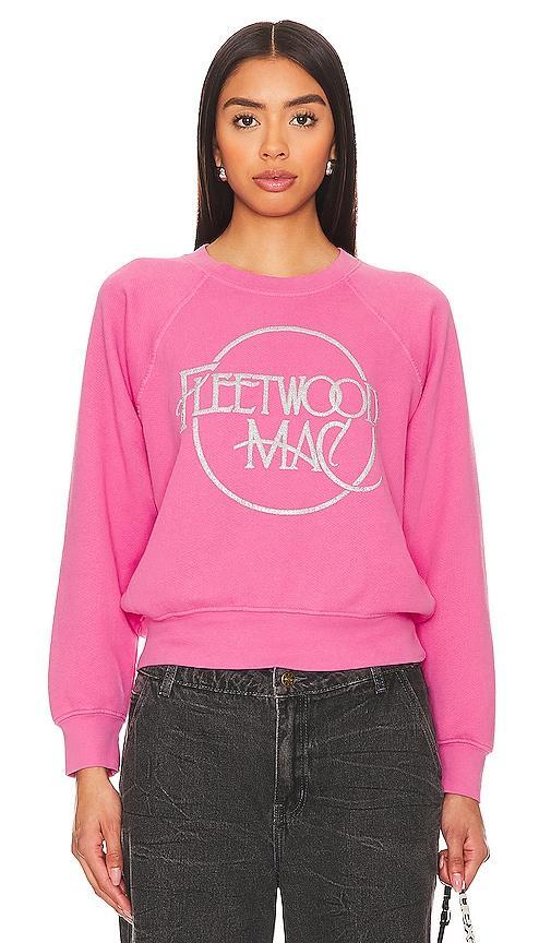 DAYDREAMER Fleetwood Mac Circle Logo Raglan Crew in Pink. - size XL (also in XS) Product Image