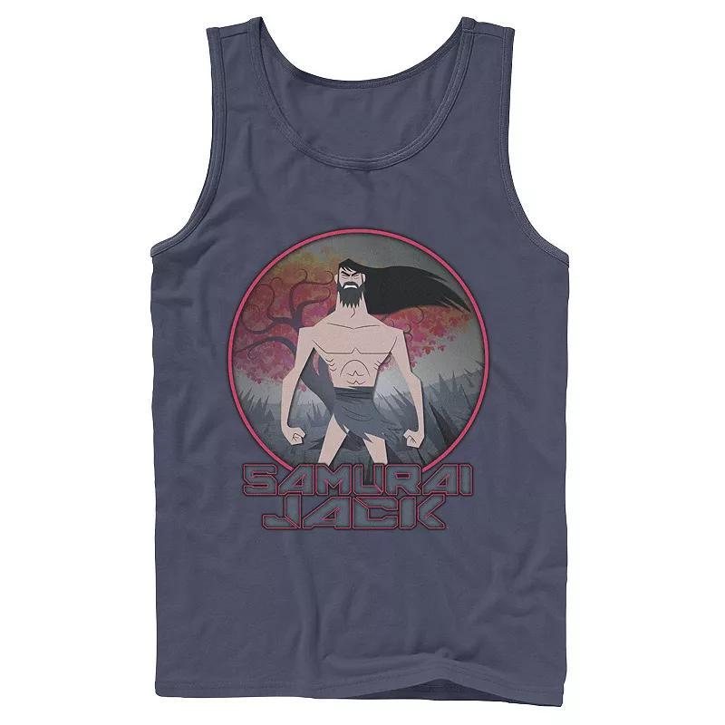 Mens CN Samurai Jack Circle Portrait Logo Tank Top Blue Product Image