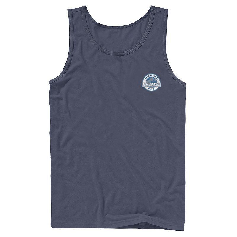 Mens Jurassic World Park Security Officer Badge Graphic Tank Top Blue Product Image