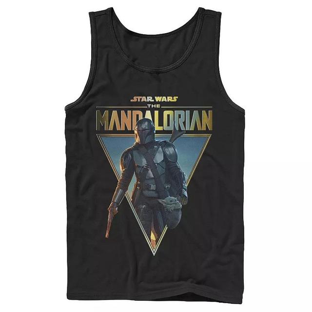 Mens Star Wars: The Mandalorian & The Child Golden Logo Triangle Tank Top Product Image