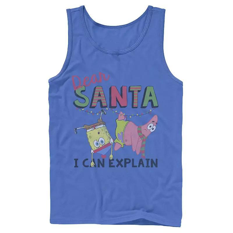 Mens Nickelodeon SpongeBob SquarePants Santa I Can Explain Graphic Tank Top Product Image