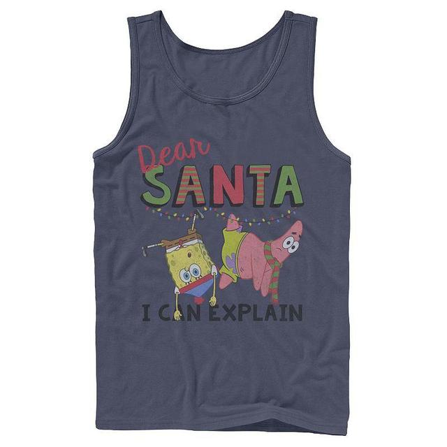 Mens Nickelodeon SpongeBob SquarePants Santa I Can Explain Graphic Tank Top Product Image