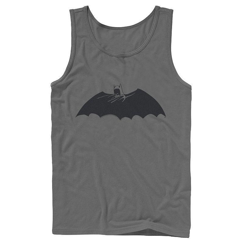 Mens DC Comics Batman Side Portrait Logo Tank Top Athletic Grey Product Image