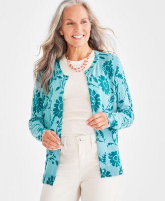 Petite Floral Cardigan, Created for Macy's Product Image