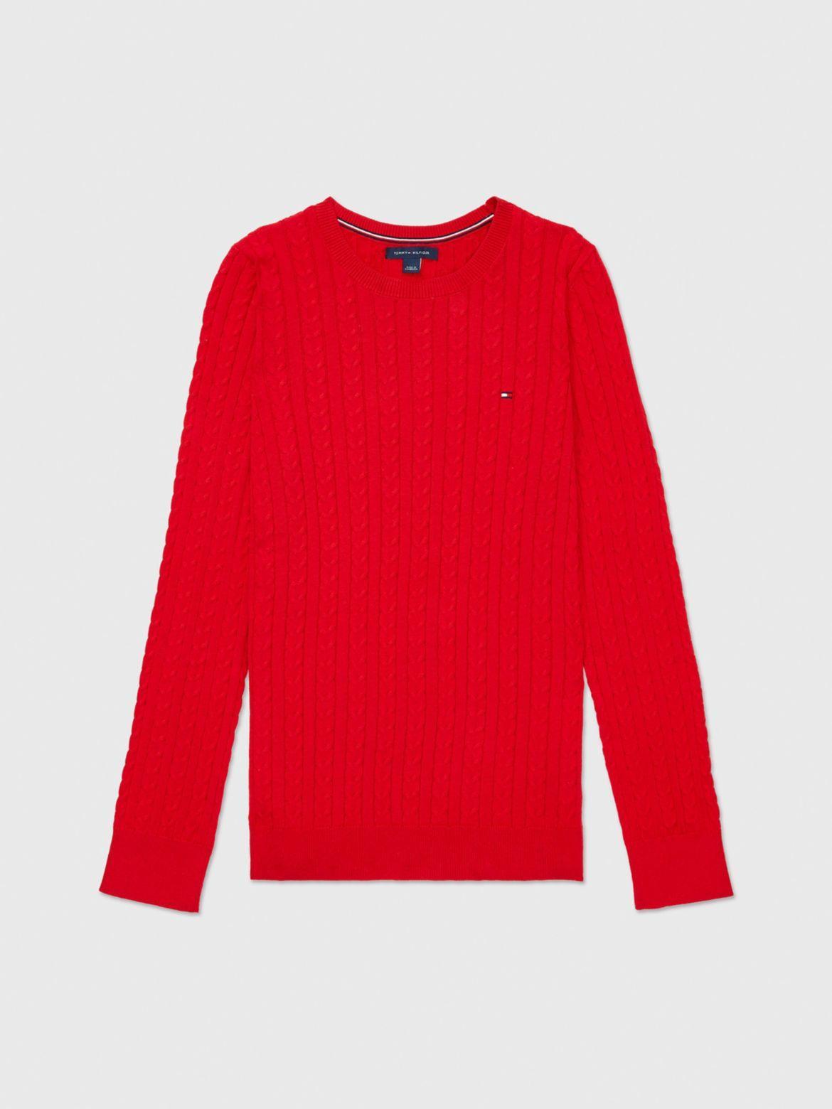 Tommy Hilfiger Women's Cotton Cable Knit Sweater Product Image