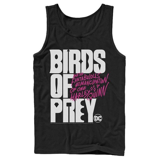 Mens DC Comics Birds Of Prey Logo Word Stack Tank Top Product Image