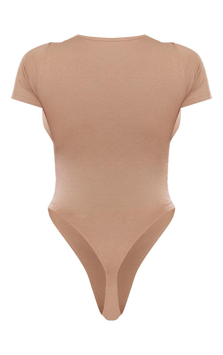 PRETTYLITTLETHING Mocha Short Sleeve Bodysuit Product Image