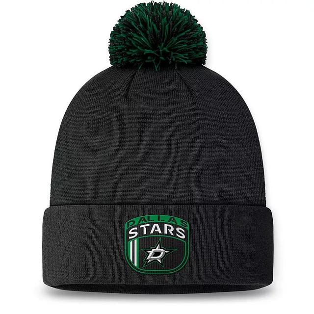 Mens Fanatics Black Dallas Stars 2024 NHL Draft Cuffed Knit Hat with Pom Product Image