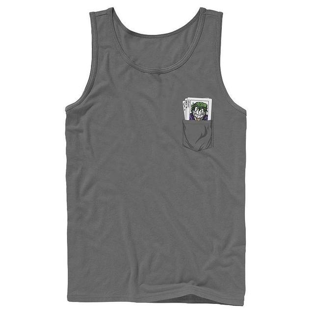 Mens DC Comics The Joker Cards Pocket Graphic Tank Top Blue Product Image